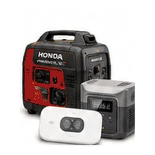 Honda generator, EcoFlow power bank and Wi-Fi hotspot